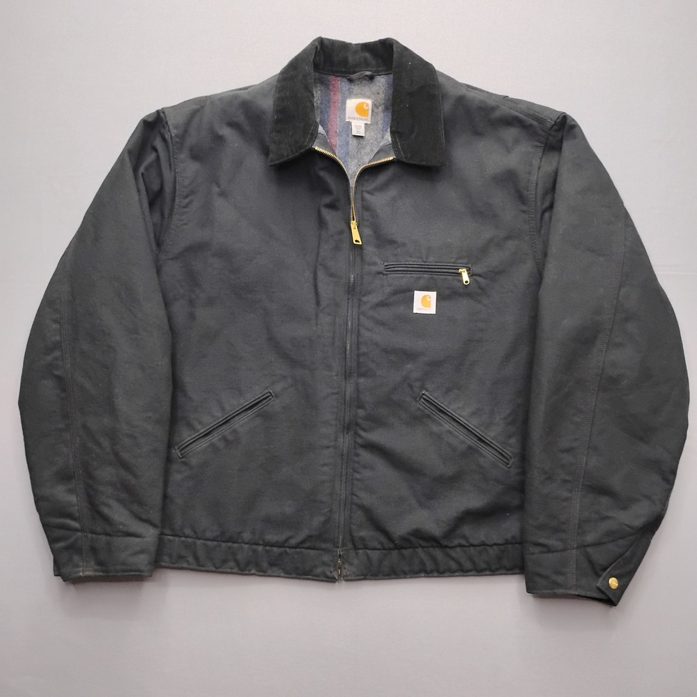 Carhartt J001-BLK Detroit Jacket Black Duck Canvas Blanket Lined Mens 3XL Tall